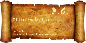 Milin Odília névjegykártya